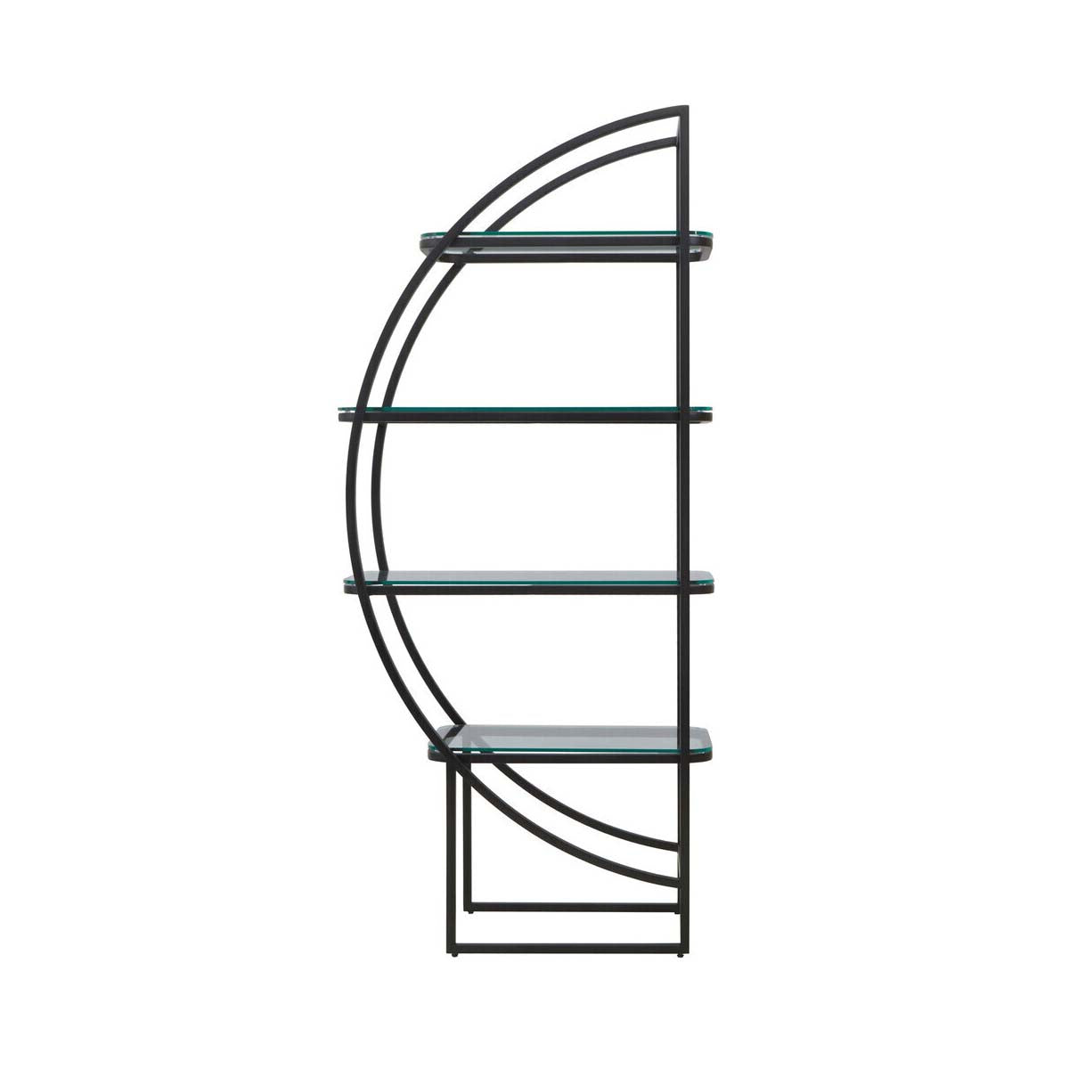 Vogue Left Half Moon Black Shelf Unit