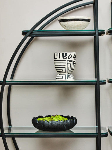 Vogue Left Half Moon Black Shelf Unit