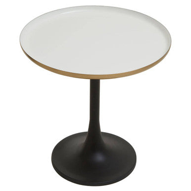 Corra White Marble Side Table With Column Base - Image 4