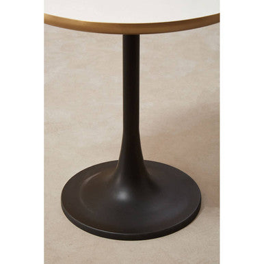Corra White Marble Side Table With Column Base - Image 6