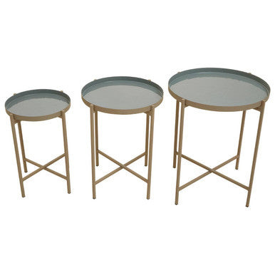Corra Set Of Three Side Table With Cross Legs