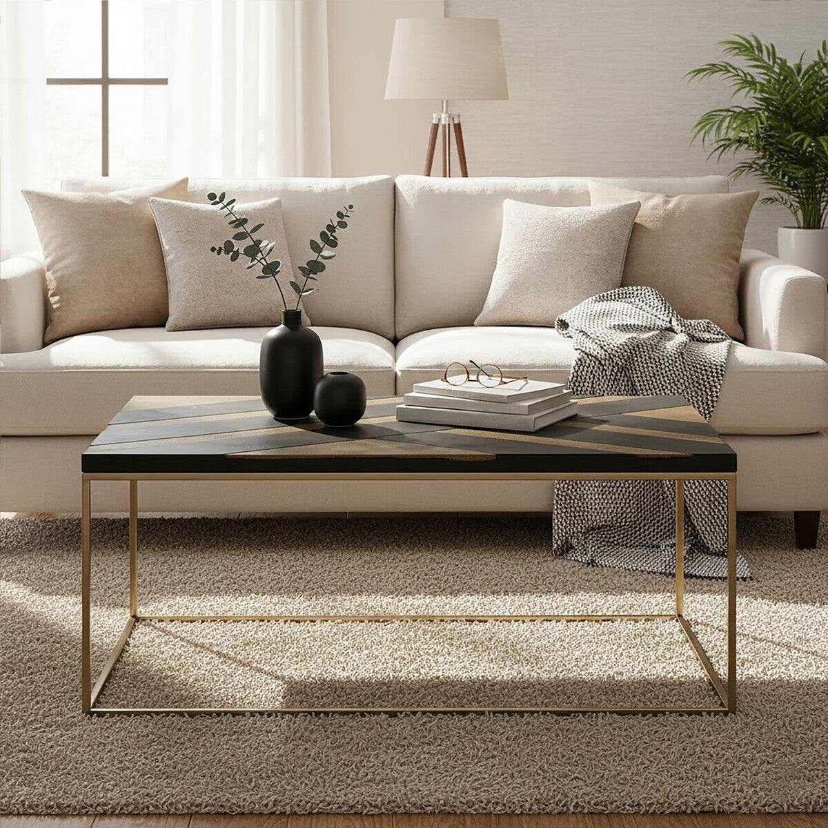 Aris Black And Gold Coffee Table