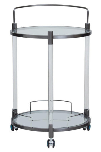 Oria Round Drinks Trolley With Acrylic Supports