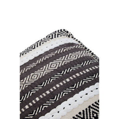 Cefena Grey And White Pouffe