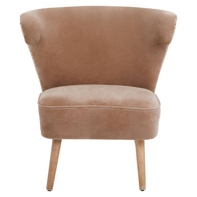 Cefena Mink Velvet and Natural Linen Chair