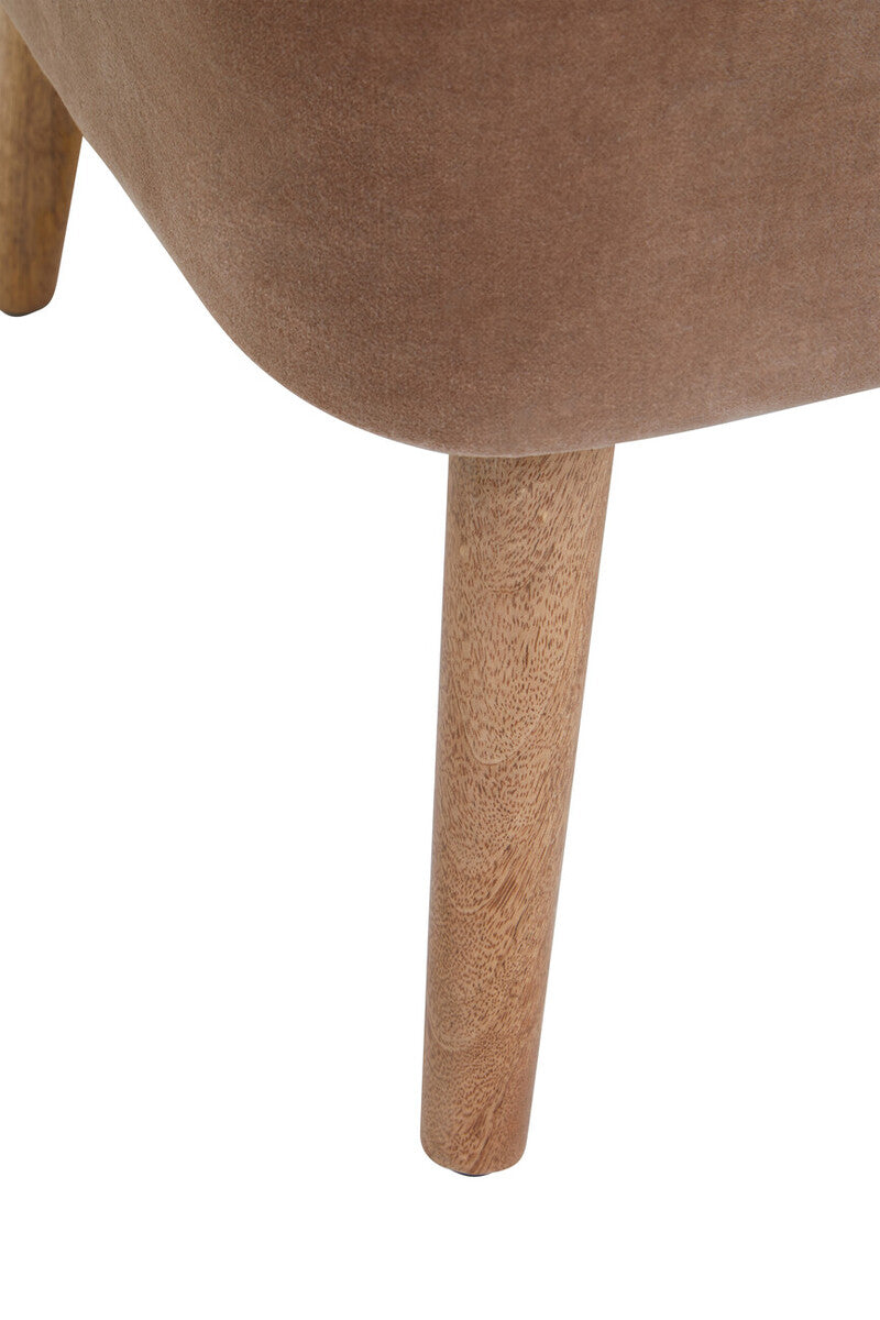 Cefena Mink Velvet and Natural Linen Chair