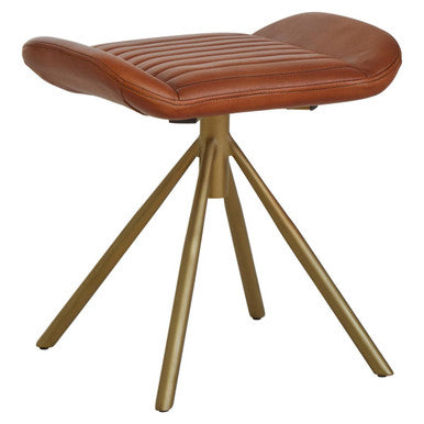 Buffalo Tan Leather Footstool