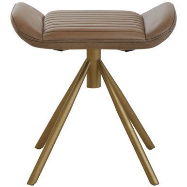 Beige stool with gold legs on a white background