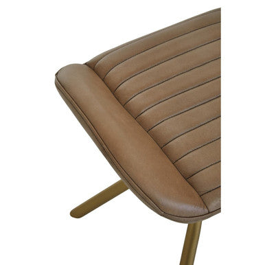 Buffalo Grey Leather Footstool