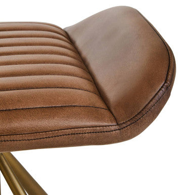 Buffalo Brown Leather Footstool