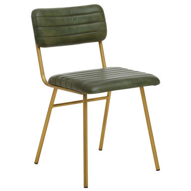 Buffalo Green Leather Dining Chair