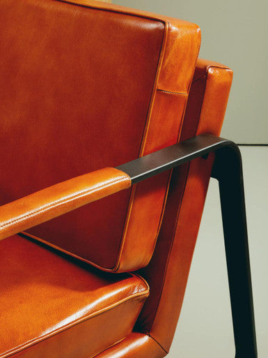 Buffalo Tan Leather Armchair With Black Iron Frame