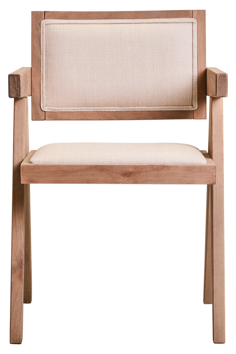 Cebu Ivory Fabric and Grey Wash Beech Wood Dining Chair