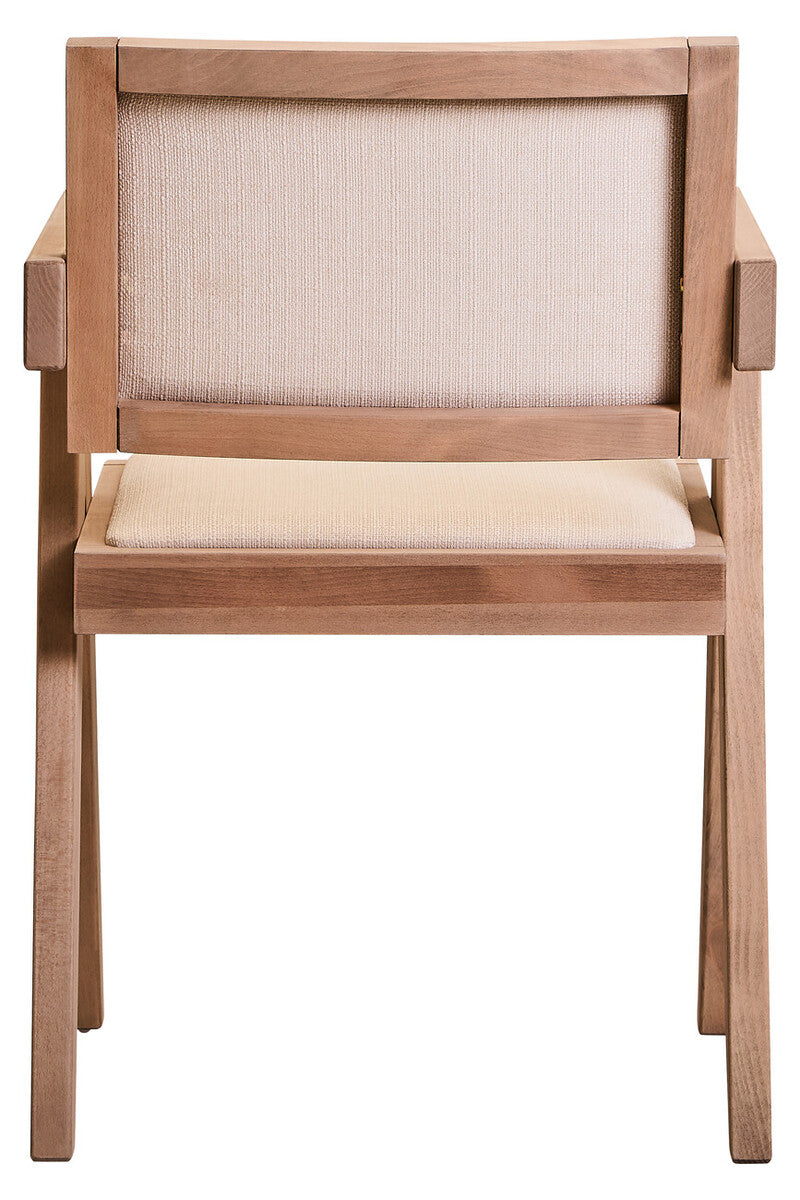 Cebu Ivory Fabric and Grey Wash Beech Wood Dining Chair - Image 6