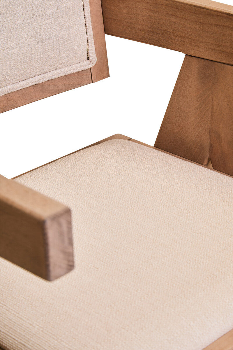 Cebu Ivory Fabric and Grey Wash Beech Wood Dining Chair - Image 9