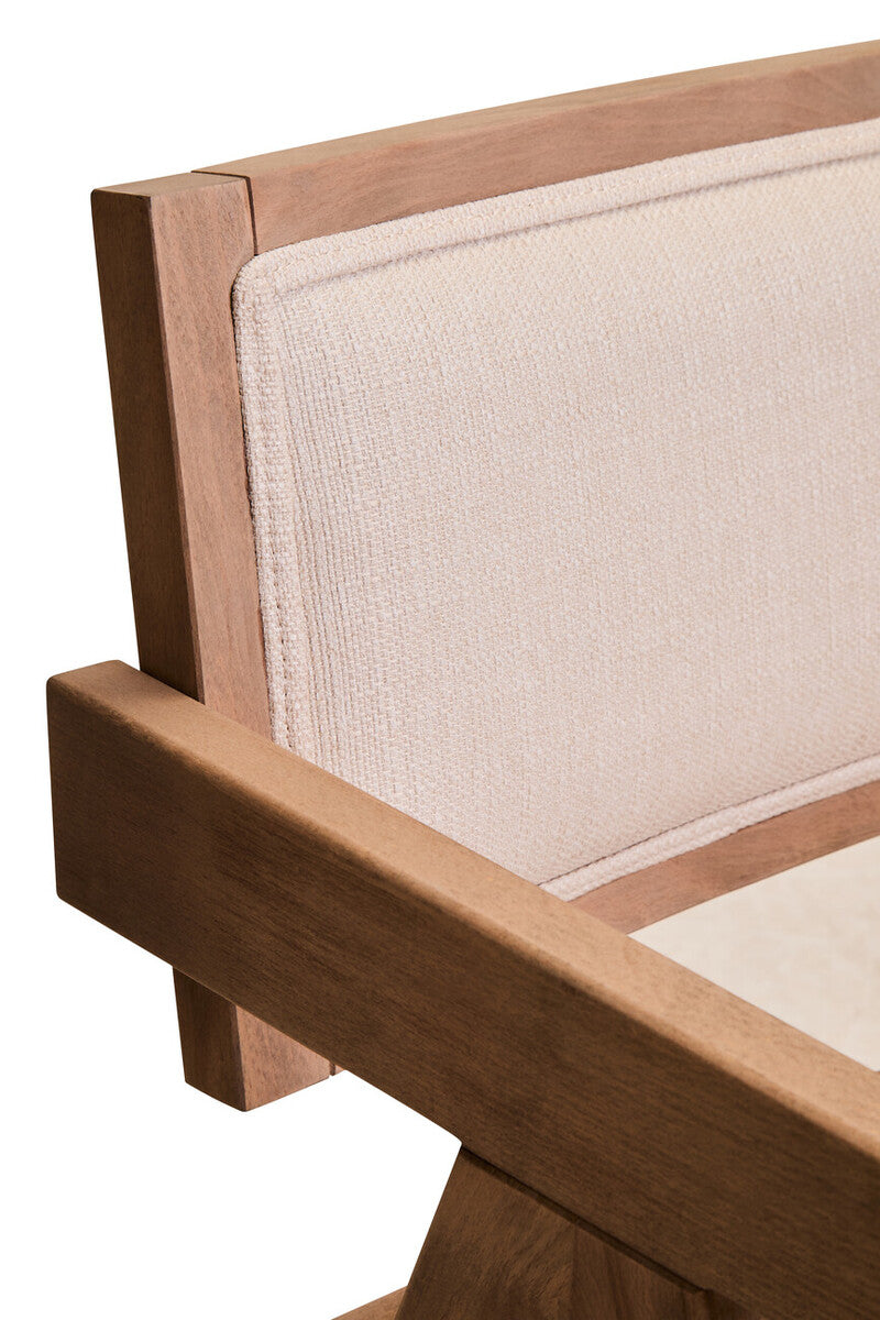 Cebu Ivory Fabric and Grey Wash Beech Wood Dining Chair - Image 10