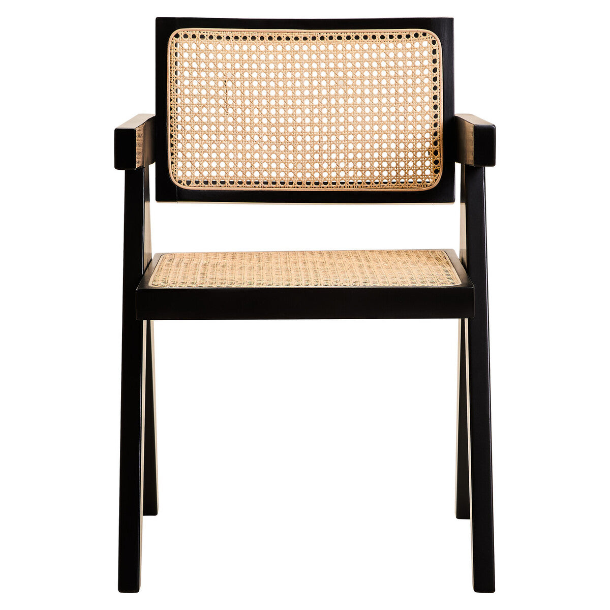 Cebu Natural Cane and Black Beech Wood Dining Chair - Image 2