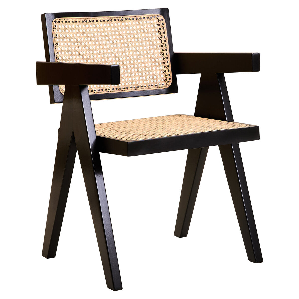 Cebu Natural Cane and Black Beech Wood Dining Chair - Image 4