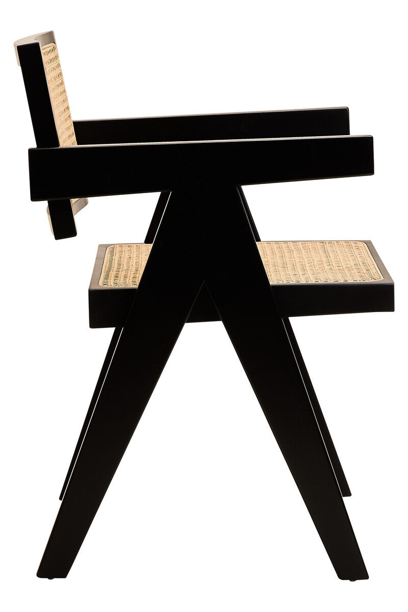 Cebu Natural Cane and Black Beech Wood Dining Chair - Image 6