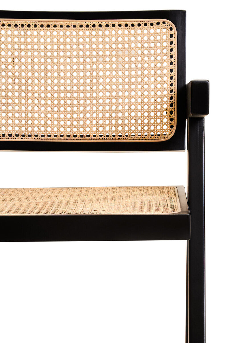 Cebu Natural Cane and Black Beech Wood Dining Chair - Image 8