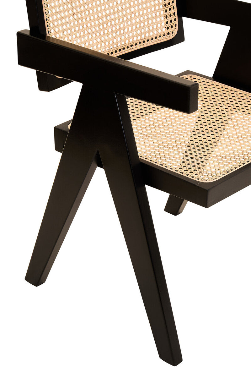 Cebu Natural Cane and Black Beech Wood Dining Chair - Image 9
