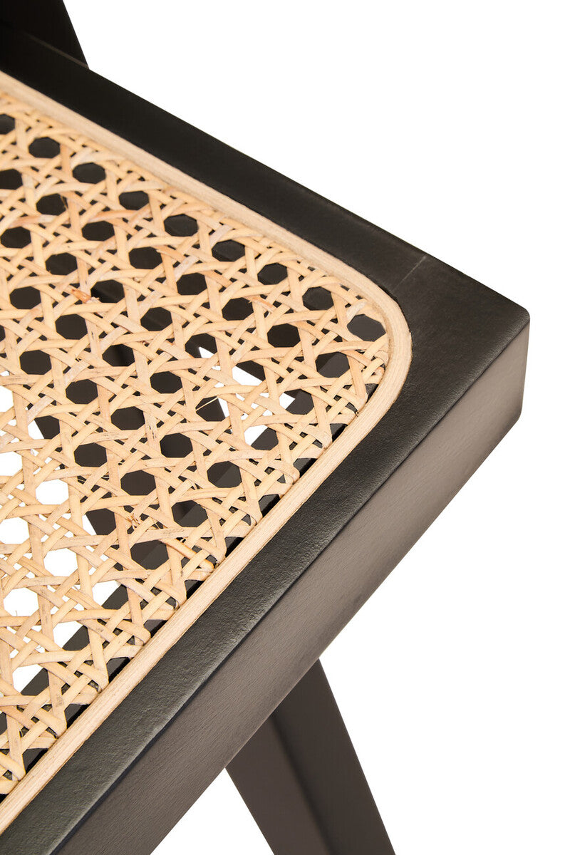 Cebu Natural Cane and Black Beech Wood Dining Chair - Image 11