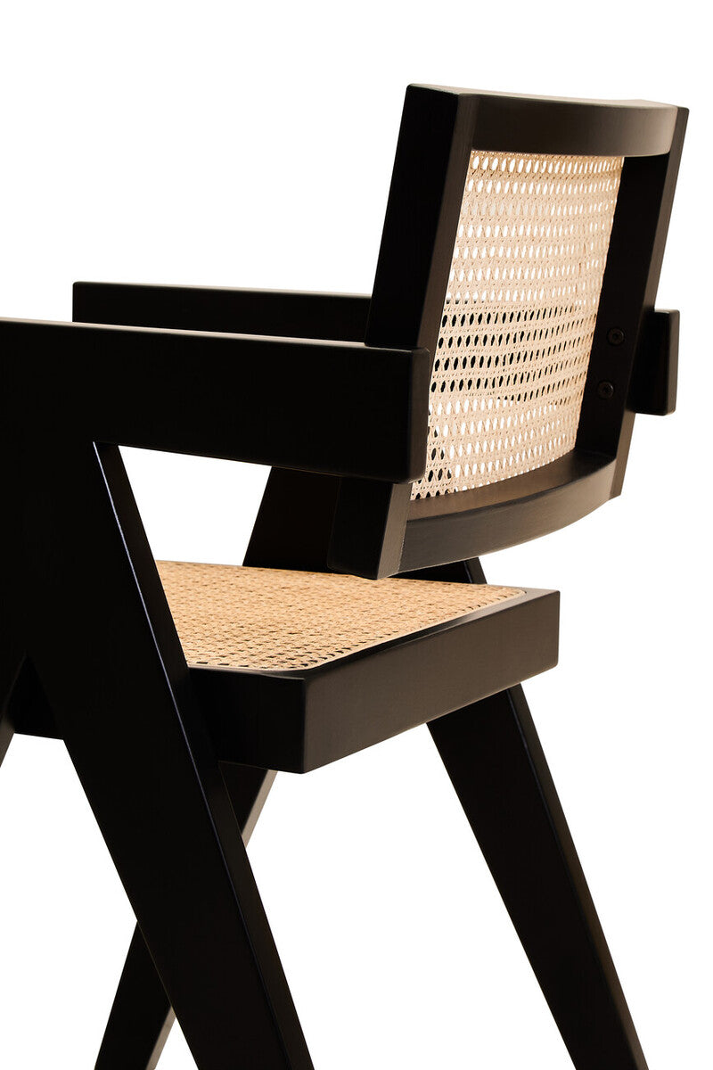 Cebu Natural Cane and Black Beech Wood Dining Chair - Image 12
