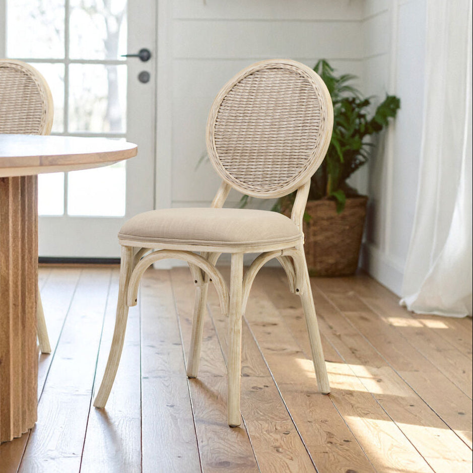 Cebu White Wash Elm Wood Dining Chair - Image 1