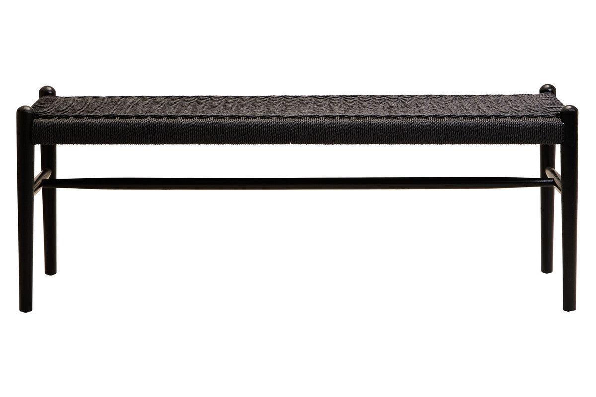 Cebu Black Rope and Elm Wood Bench - Image 2