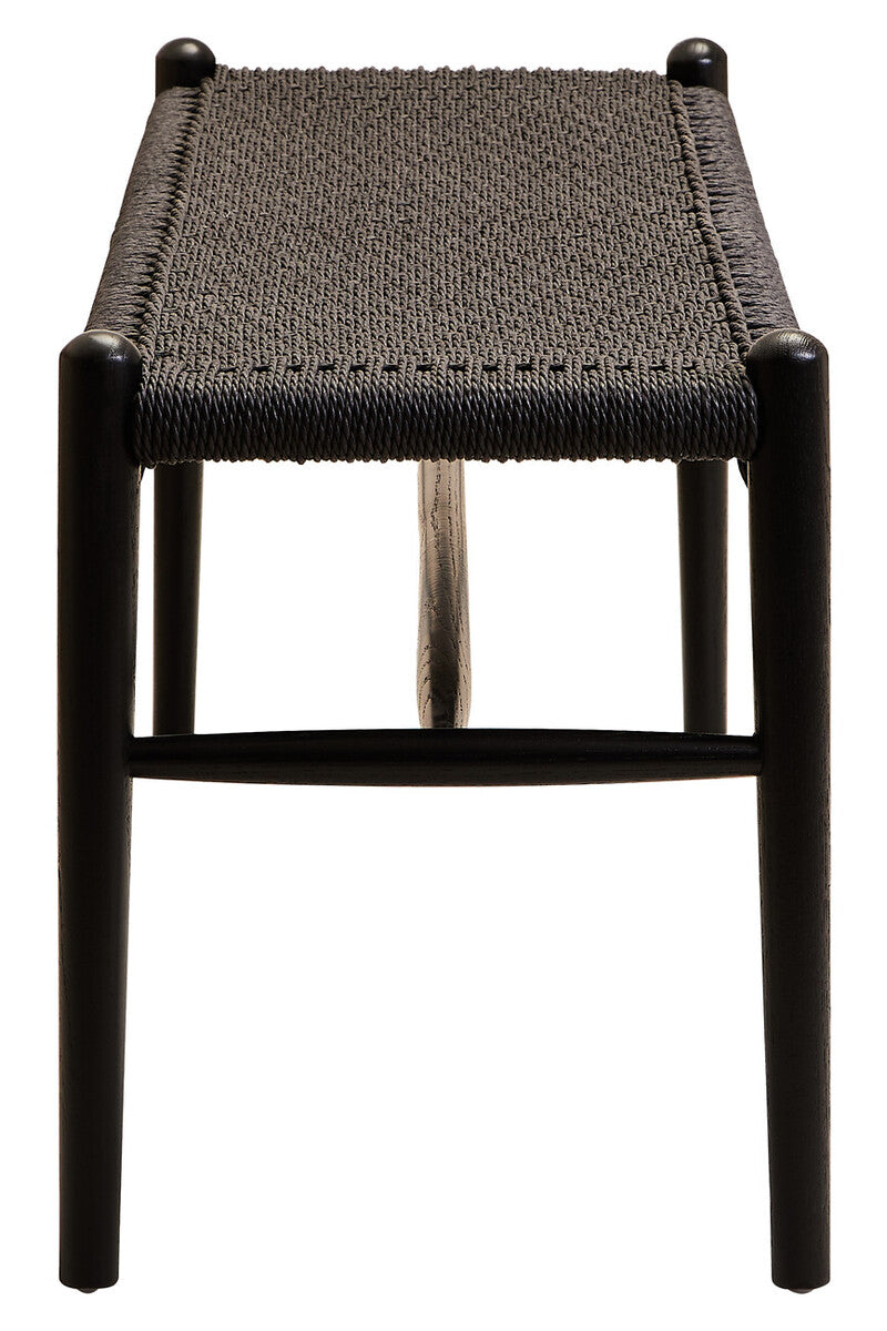 Cebu Black Rope and Elm Wood Bench