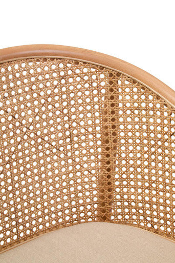 Cebu Natural Cane and Beech Wood Bench with Backrest