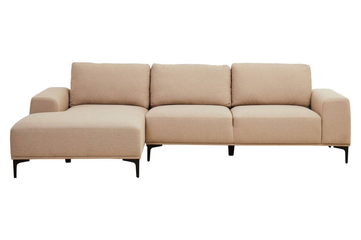3 Seater Natural Fabric Left Chaise Sofa, Toulon - Image 2