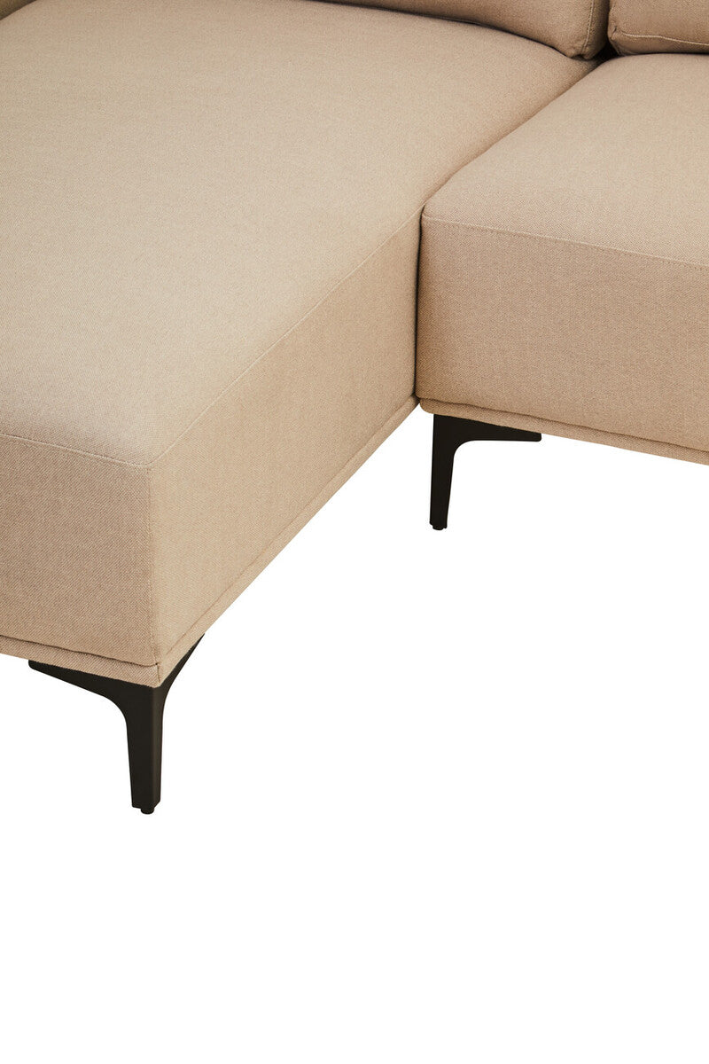 3 Seater Natural Fabric Left Chaise Sofa, Toulon - Image 14