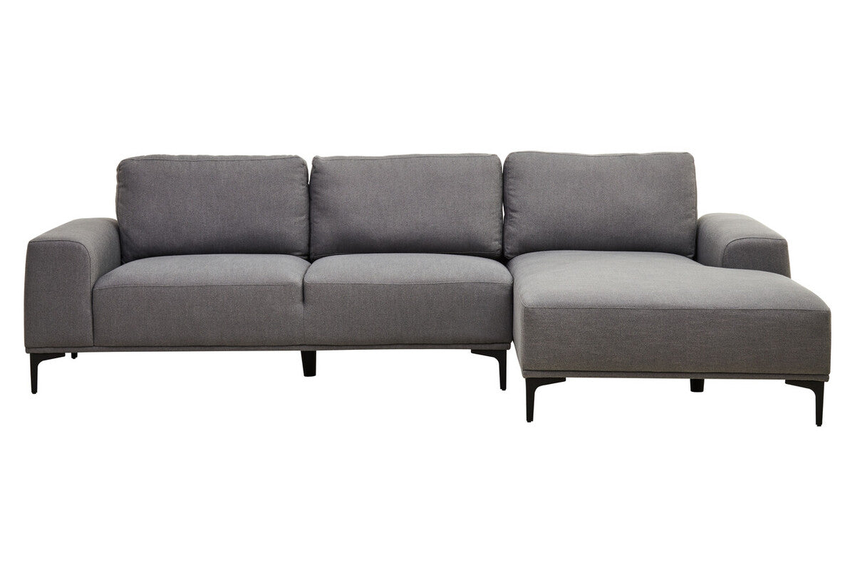 Gray sectional sofa on a white background