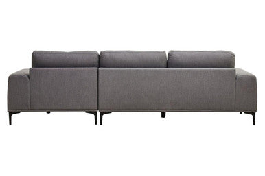 Toulon 3 Seat Grey Fabric Right Chaise Sofa