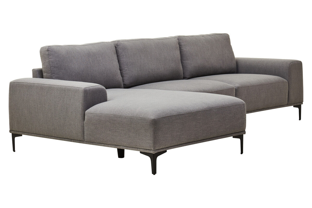 3 Seater Grey Fabric Left Chaise Sofa, Toulon - Image 4