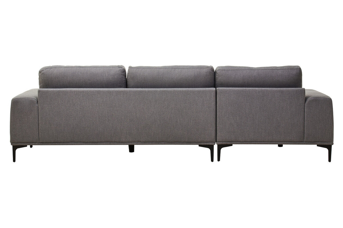 3 Seater Grey Fabric Left Chaise Sofa, Toulon - Image 6