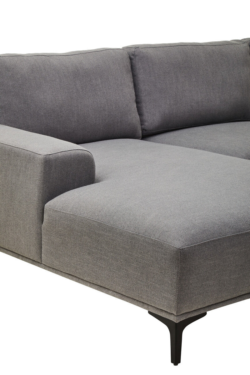 Toulon 3 Seat Grey Fabric Left Chaise Sofa