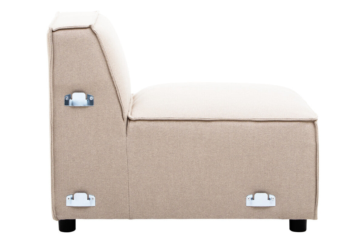 Toulouse Natural Fabric Armless Sofa.