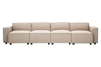 Toulouse Natural Fabric Armless Sofa.