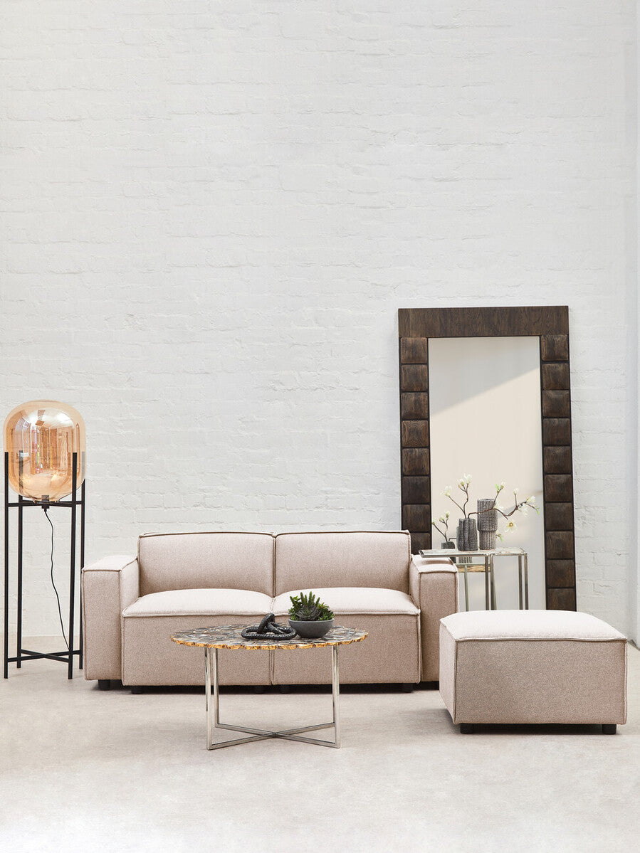 Toulouse Natural Fabric Armless Sofa.