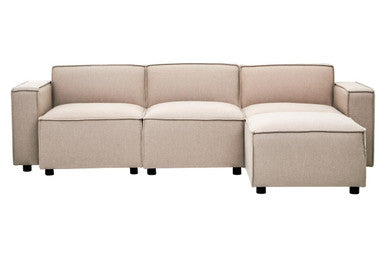 Toulouse Natural Fabric Sofa Ottoman