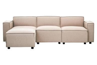 Toulouse Natural Fabric Sofa Ottoman