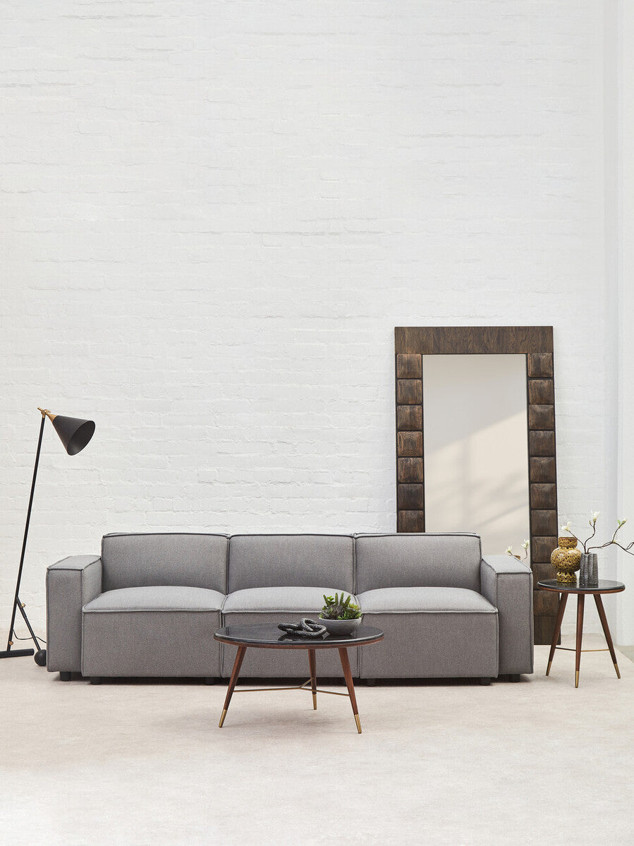 Toulouse Grey Fabric Armless Sofa