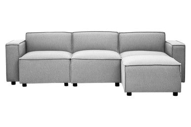 Toulouse Grey Fabric Right Arm Sofa