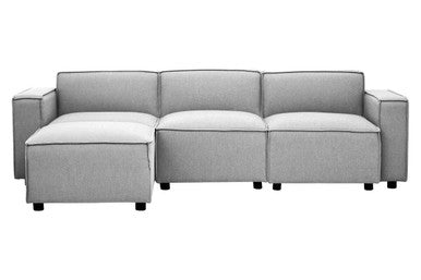 Toulouse Grey Fabric Sofa Ottoman