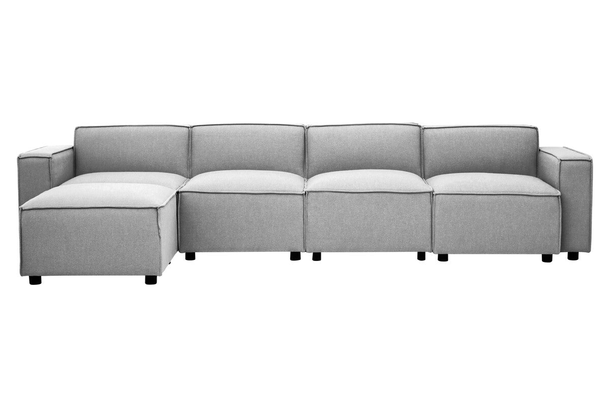 Grey Fabric Modular Ottoman, Toulouse - Image 8