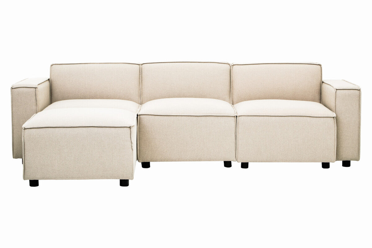 Toulouse Cream Fabric Armless Sofa.
