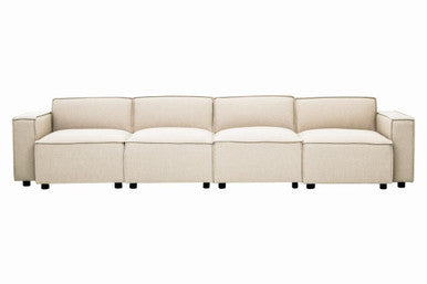 Toulouse Cream Fabric Armless Sofa.