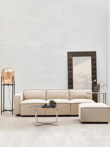 Toulouse Cream Fabric Sofa Ottoman